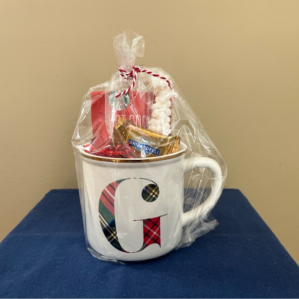 Pottery Barn Stewart Plaid G Stoneware Mug Gift
